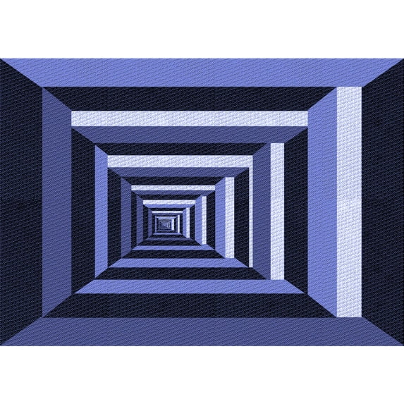 Ahgly Company Indoor Rectangle Patterned Night Blue Area Rugs, 4' x 6'
