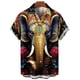 thumbnail image 3 of Camisa hawaiana con estampado de elefante en 3D, ropa de verano, manga corta, informal, con solapa y botones, para playa, ropa de calle para hombre, 3 of 5