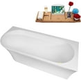 thumbnail image 4 of 67" Streamline B-368-129-PBR Soaking Freestanding Tub and Tray With Internal Drain in Polished Brass, 4 of 7