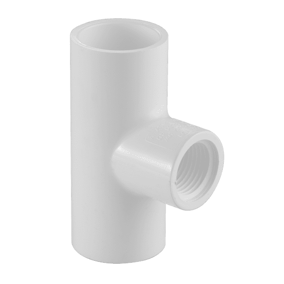 Lesso America 402-287, Plumbing, PVC Pipe Fitting, Reducing Tee, SCH40, 2-1/2×2-1/2×1/2"