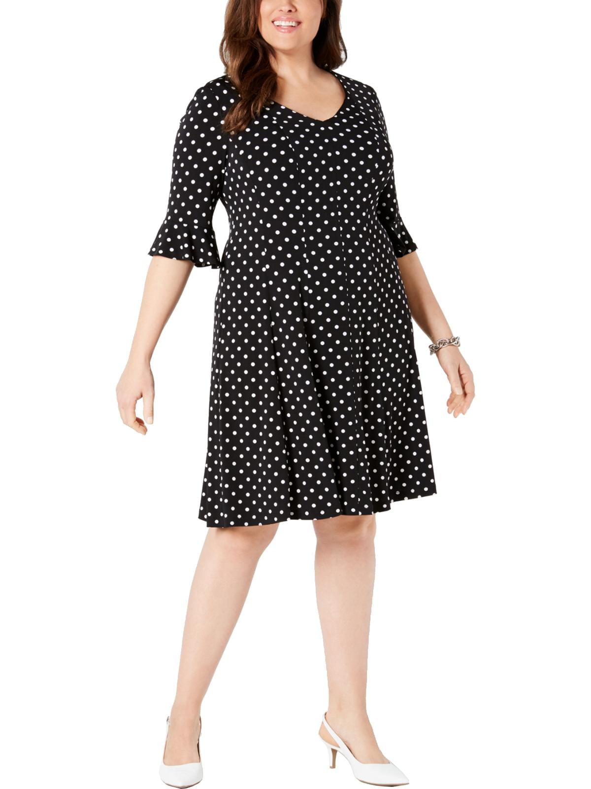 connected apparel polka dot dress