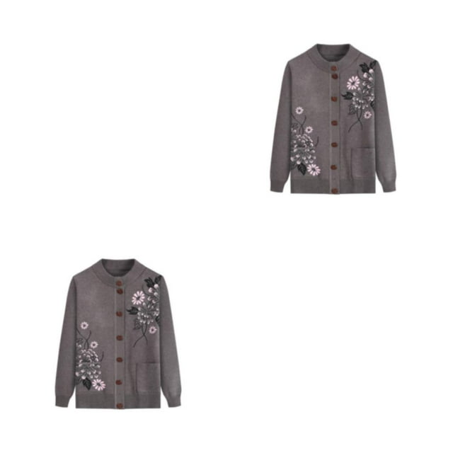 Youkk Middle-Aged And Elderly Sweater Exquisite Workmanship And Wide Application Warm Middle-aged Clothes khaki 2Set