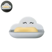 Soap Dish Double-layer Cloud-shaped Soap Holder Punch-free Wall-mounted Soap Tray Enlarged Widened Soap Saver for Home Bathroom