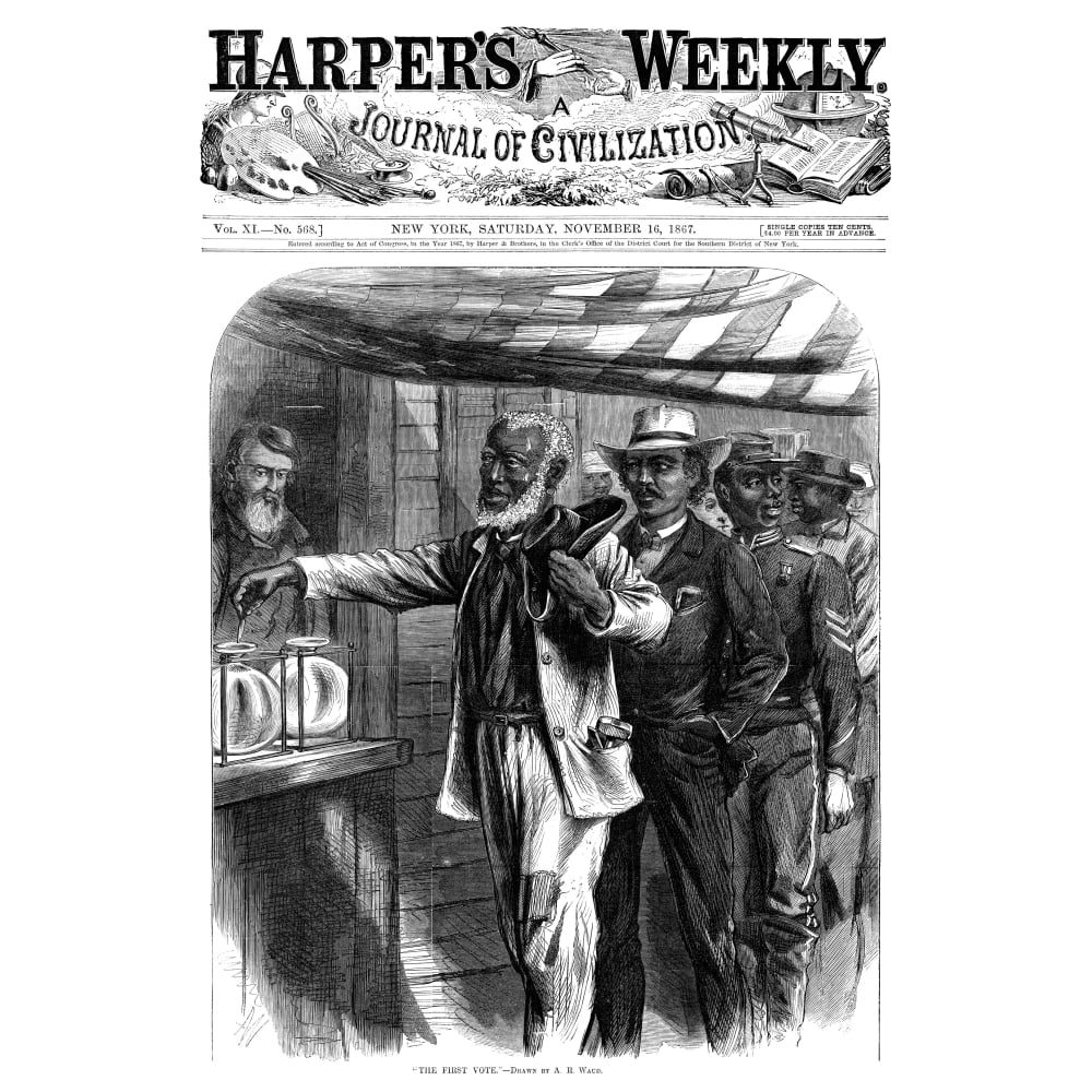 HarperS Weekly 1867 NThe First Vote Front Page Of HarperS Weekly 16