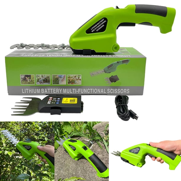 Tijeras Césped Inalámbricas 2 en 1 Cortasetos Cortador Césped Mano para Césped/jardín