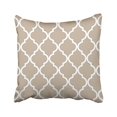 thumbnail image 1 of RYLABLUE Decorative Tan and White Moroccan Quatrefoil Design Throw Pillow Classic Stripes Pattern For Decoration Pillow Case Zipper Pillow Cover Brief Design Pillowcase Size 20x20 inches, 1 of 1