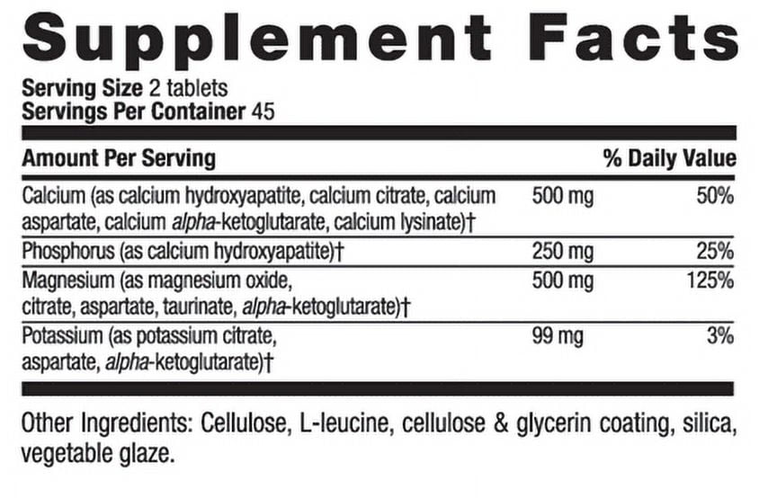 Country Life Target Mins - Calcium Magnesium Potassium Bone & Heart Health Supplement, 1000mg Calcium, 500mg Magnesium, Supports Calcium Utilization, 180 Tablets – Certified Gluten Free & Vegan
