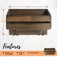 thumbnail image 4 of Autumn Alley Wood Wall Mounted Entry Organizer, Hanging Country Shelf with 4 Hooks, 4 of 8