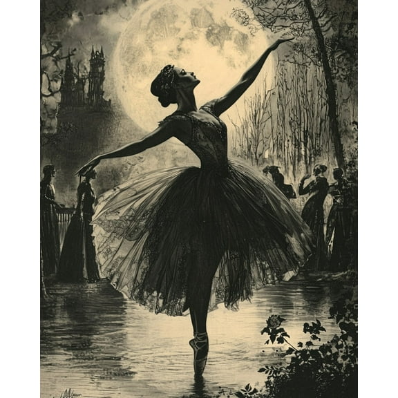 Paint by Numbers for Adults - Moonlight Ballet - Acrylic Easy Paint by Numbers for Adults Beginner DIY Painting by Numbers for Gift Home Wall Decor 16”W x 20”L