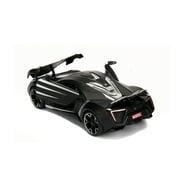 Lykan Hypersport Black with Black Panther Diecast Figure Marvel Series 1/24 Diecast Model Car by Jada