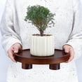 thumbnail image 3 of Wooden Desktop Storage Tray Holder Flat Round Coconut Brown 241x55mm Inner Diameter: 220mm, 3 of 7