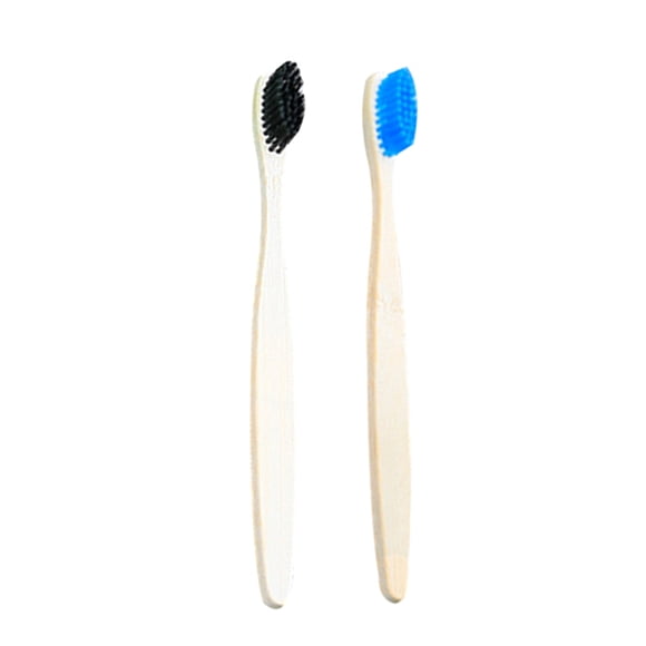 2 Pcs Brosse à Dents en Bambou Vintage Brosse à Dents en Bois Naturel Brosse à Dents à Poils en Nylon