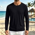 thumbnail image 6 of SeCaotees Contrast Trim Crew Neck Long Sleeve Tops for Men Soft Breathable Knit Fabric Loose Fit Daily Casual Pullover Shirts Black,L, 6 of 7