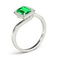 thumbnail image 3 of AoneJewelry 1.00 Carat Emerald Shape Created Emerald and Diamond Ring In 10K Solid Rose, White & Yellow Gold, 3 of 6