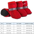 thumbnail image 3 of Dog Summer Boots, 4-Pack Breathable Mesh Dog Shoes with Anti-Slip Soft Rubber Sole, Reflective Adjustable Paw Protectors, Green, XL, 3 of 8