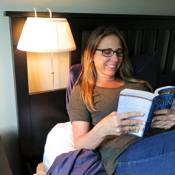 Evelots Headboard Lamp Over The Bed, Headboard Reading Light Ideas