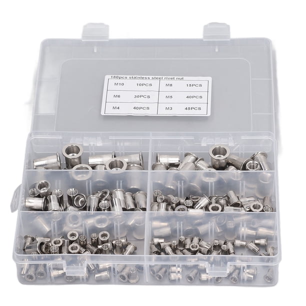 Tuercas de inserción ANGGREK M3 a M10 Kit surtido de tuercas de remache de Acero inoxidable 304