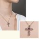 thumbnail image 3 of Collar con Colgante de cruz estilo victoriano shaofei con piedra preciosa, 3 of 5