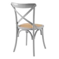 thumbnail image 6 of Home Square 2 Piece Wood Dining Side Chair Set with Rattan Seat in Light Gray, 6 of 9