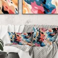 thumbnail image 2 of Designart "Tribal Pink Blue Evolution II" Abstract Throw Pillow - Modern Pillow For Couch - Insert And Pillows Covers For Living Room Decor, 2 of 5