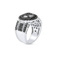 thumbnail image 2 of 2 Carat (Cttw) Black And White Natural Diamond Circle Frame Cluster Engagement Ring In 14K White Gold Over Sterling Silver (2 Cttw, I2-I3 Clarity), 2 of 3