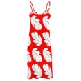 thumbnail image 5 of Red & White Tropical Leaf Sleeveless Dress elegant dress women's summer dress02 Dance dresses Cocktail of dresses, 5 of 5