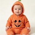 thumbnail image 5 of JAJAHO Toddler Baby Boy Girl Clothes Halloween Jumpsuits Hooded Fuzzy Pumpkin Romper 3M-3Y, 5 of 5