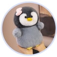 thumbnail image 4 of Realistic Penguin Plush Toy with Bow, 9.8in Simulation Emperor Penguin Doll, Soft Aquatic Animal Stuffed Toy, Nautical Theme Decoration, Cute Bird Plushie Figure, 4 of 7