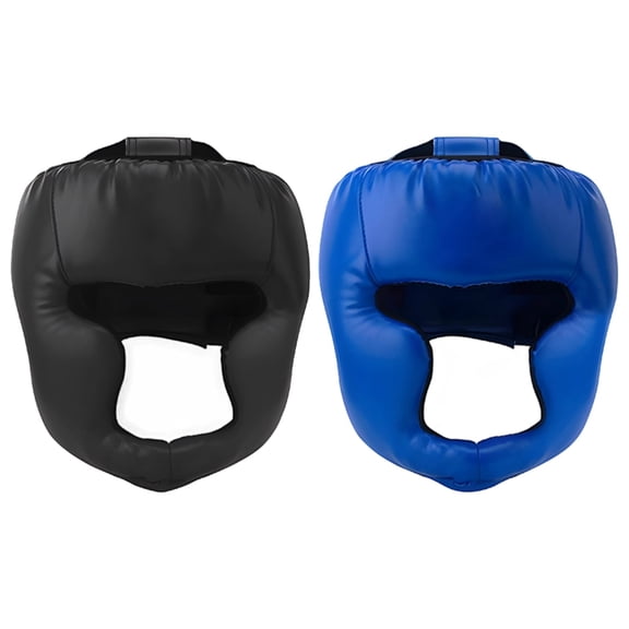 2 PCS Boxing Headgear for Adults, Monkey Face Headguard Set for Kickboxing, MMA, Taekwondo, Includes Blue and Black, Adjustable Fit for Head Circumference 22.8-26 in