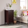 thumbnail image 6 of Homfa 4 Drawer Dresser for Bedroom, Wood Nightstand Chest of Drawers with Tall Leg, Dark Brown, 6 of 7