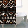 thumbnail image 5 of Small Stall Narrow Shower Curtain 36"W x 72"L – Tropical Bohemian Leaves, Mid-Century Abstract Boho Botanical Bathroom Decor, Vintage Floral Palm Leaf Pattern, Rustic Tribal Folk Style, 5 of 5
