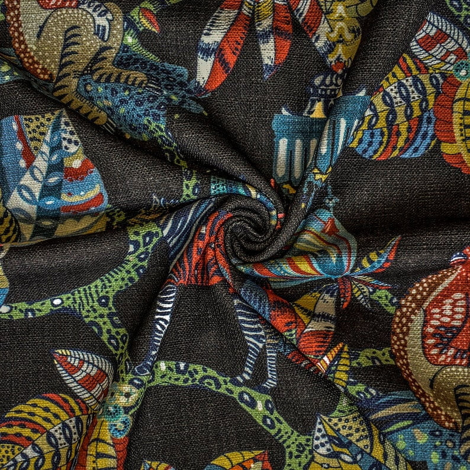 Fabric Mart Direct Black Fabric by the Yard, 54 inches or 137 cm Width Black Cotton Fabric, 14 Continuous Yards Printed Cotton Fabric, Upholstery Fabric, Fabric For Curtains, Fabric For Pillows