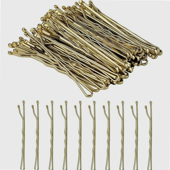 100 Pcs Bobby Pins, Hair Pins with Box, Hair Clips, Long Hair Grips for Women, Girls, Kids, Hair Acessories (2 Inches, Gold)