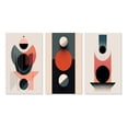 thumbnail image 2 of Designart "Retro Minimalist Full Moon Delight IV" Transitional Wall Art Set Of 3 - Abstract Transitional Pink Canvas Set For Living Room Decor, 2 of 6