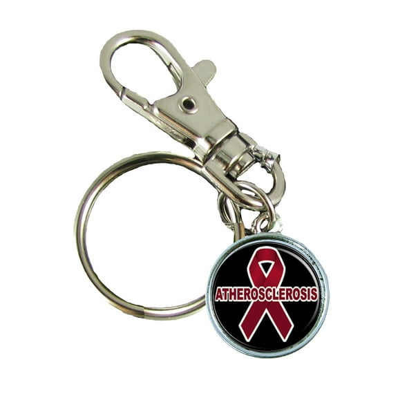 Atherosclerosis Awareness Keychain Support Silver Plated Jewelry Key Chain