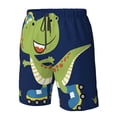 thumbnail image 5 of Disketp Men'S Swim Trunks Hawaiian Breathable Surf Beach Swimsuits Mesh Lining Beach Shorts With Pockets-Dino Playing Roller Skate,Cartoon Dinosaurs, 5 of 9