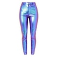 thumbnail image 4 of Travel Outfits Women Airport Women Pants High Waist Fit Trousers Bright Color Zipper Tight Lift Sexy Casual Pants Stretch for Work Casual plus Size Women's Size Tall Animal Print for Purple L, 4 of 8