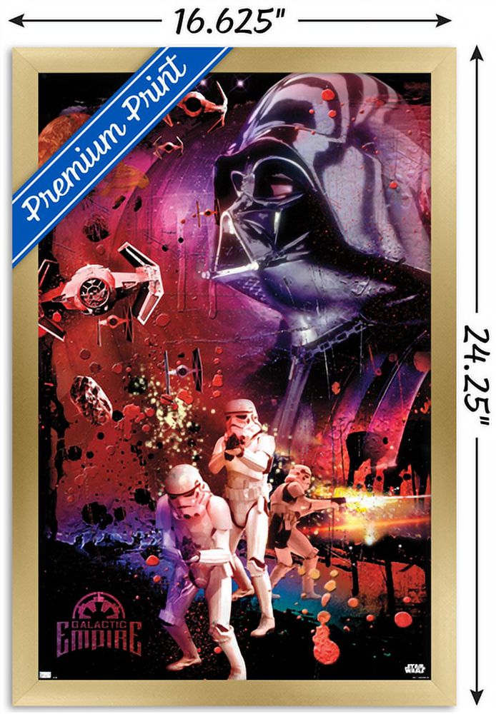Star Wars: Empire Strikes Back - Empire Wall Poster, 14.725" x 22.375", Framed