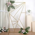 thumbnail image 5 of Efavormart 6ft Tall Gold Metal Geometric Wedding Backdrop Rectangle Floor Stand, Flower Stand Doorway Wall Prop With Cloudy Film Insert for Weddings, Showers, Party, Centerpiece Decorations, 5 of 11