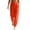 19# Orange, variant on Women's Tapered Joggers with Pockets High Waist Elastic Drawstring Sweatpants, Ribbed Ankle Cuffs Casual Pants White 3XL