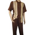 thumbnail image 3 of Men Silversilk 2pc Walking Leisure Matching Suit Italian Woven Knits 71003 Brown, 3 of 7