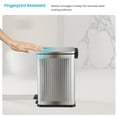 thumbnail image 6 of Home Zone Living 4 Gallon Slim Stainless Steel Kitchen Trash Can with Reeded Pattern, Step Pedal and Soft Close Lid, Silver, 6 of 8