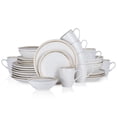thumbnail image 4 of Stone Lain Clara Porcelain 32-Piece Round Dinnerware Set, White, White Speckle (Porcelain Dinnerware Set), 4 of 15