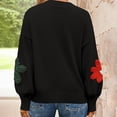 thumbnail image 4 of Chandails pour Femmes à Imprimé Floral - Chandails à Manches Longues en Tricot Col Rond Automne Hiver Chandail Décontracté, 4 of 5