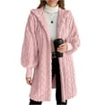 thumbnail image 4 of iHPH7 Fleece Jacket Women Womens Fleece Zip Up Jacket Overcoat for Women Womens Winter Clothes Long Coat Women Winter Outfits for Women Hooded Jacket Women Pink XL, 4 of 5
