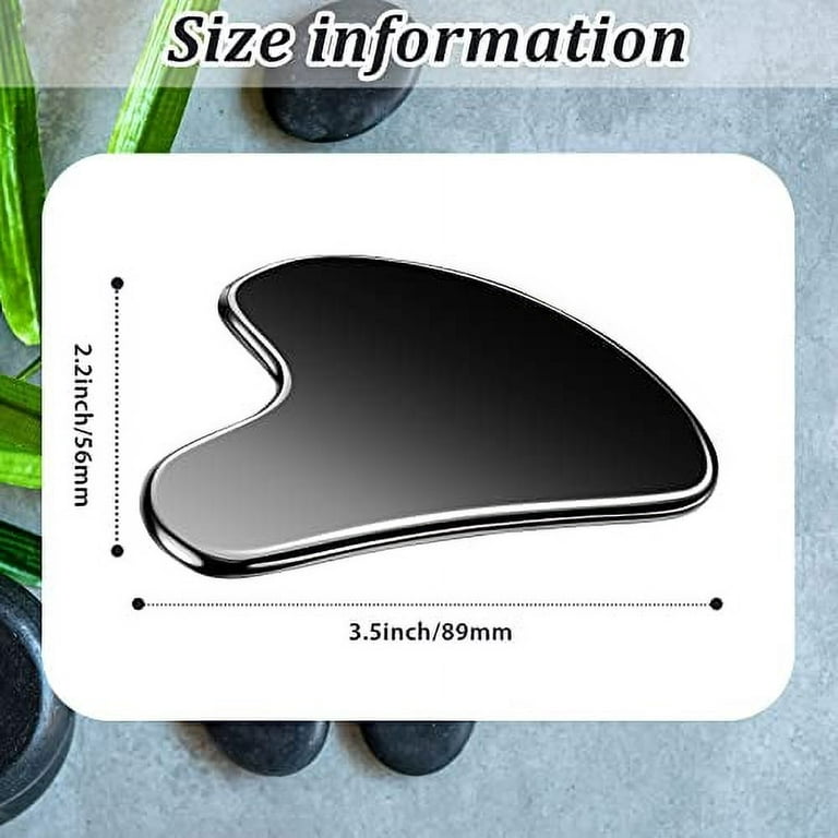 Nuanchu Stainless Steel Gua Sha Facial Tools Guasha Tool for Face Metal Gua  Sha Tighten Skin Heart Massage Guasha Beauty Tool for Body Eyes Neck  Massager with Travel Pouch (Black, Heart Style) 