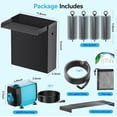 thumbnail image 4 of POPOSOAP 12-Inch 304 Stainless Steel Pond Waterfall Spillway Kit with LED Lights, 660GPH Pump and 9.8ft Tubing, Complete Waterfall Filter System, 4 of 9