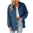 thumbnail image 2 of Puntoco moda mujer manga larga frente abierto ropa de abrigo suelta blusa sólida abrigo Tops bolsillos blusa liquidación Puntoco Puntoco-5980, 2 of 6
