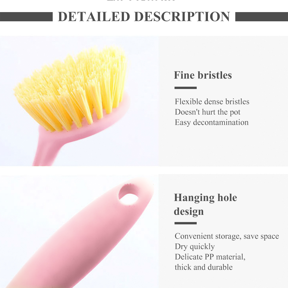 Fyearfly Dish Brush, Dish Scrubber Brush with Handle, Kitchen Scrub Brush  Suitable for Dishes Pans Pots Sink Cleaning, Pink 