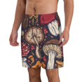 thumbnail image 2 of Kll Forest Wild Mushroom Men'S Casual Summer Beach Shorts Hawaiian Shorts With Pockets-X-Large, 2 of 9